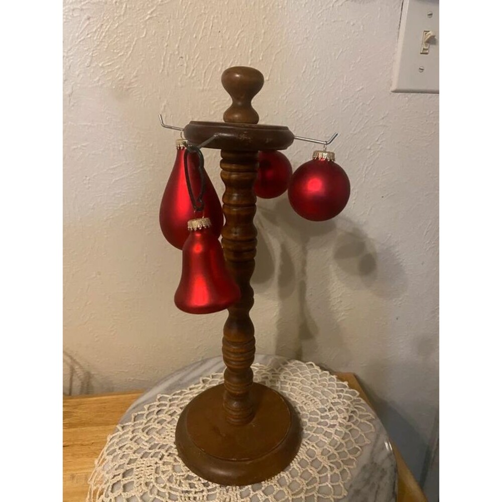 Vintage Matte Crimson Red Christmas Ornaments
